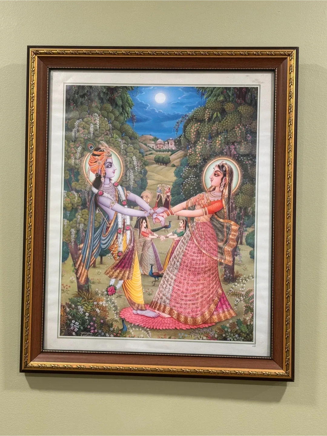 Radha Krishna framed art