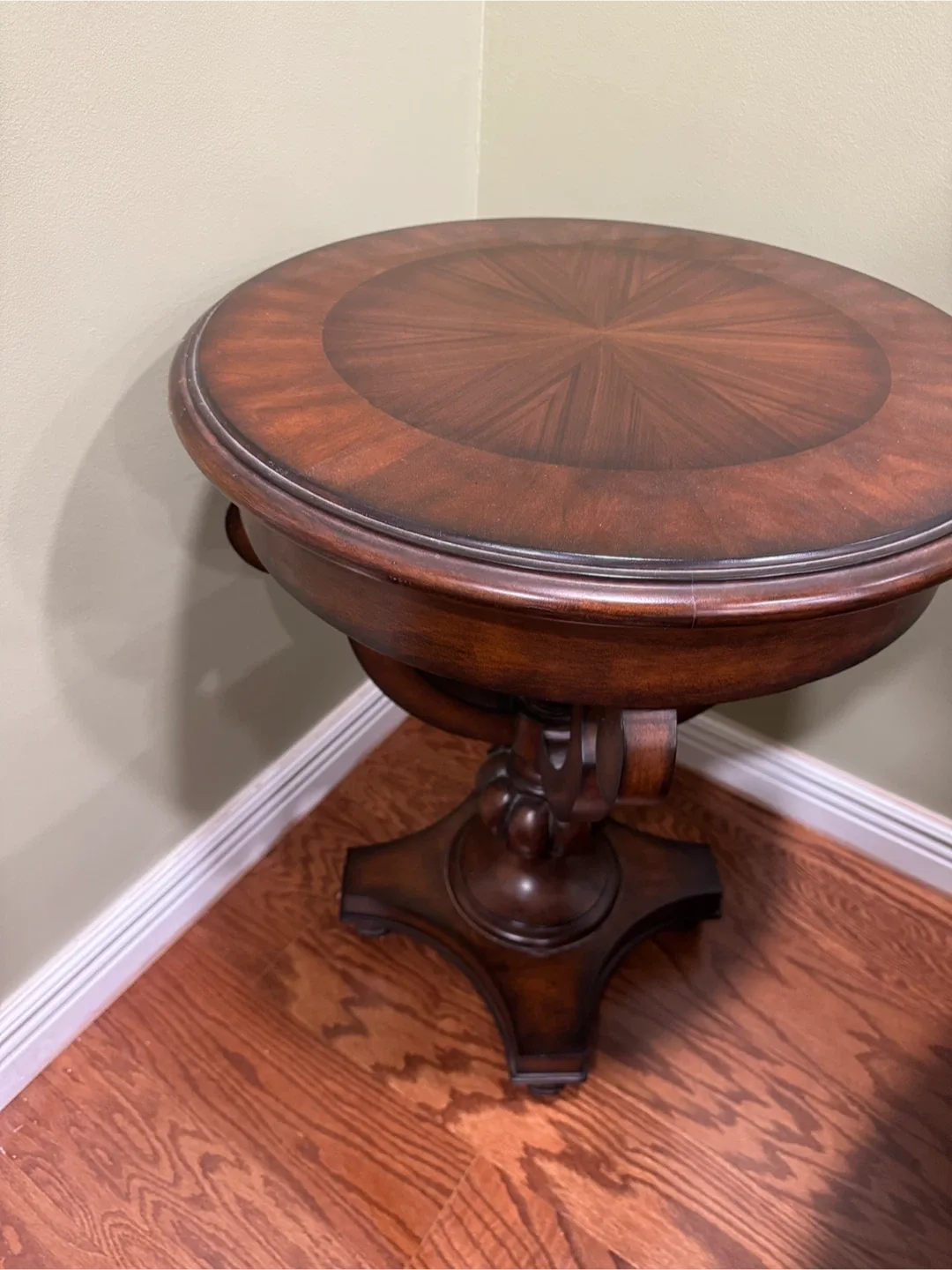 Round Wooden Accent Table