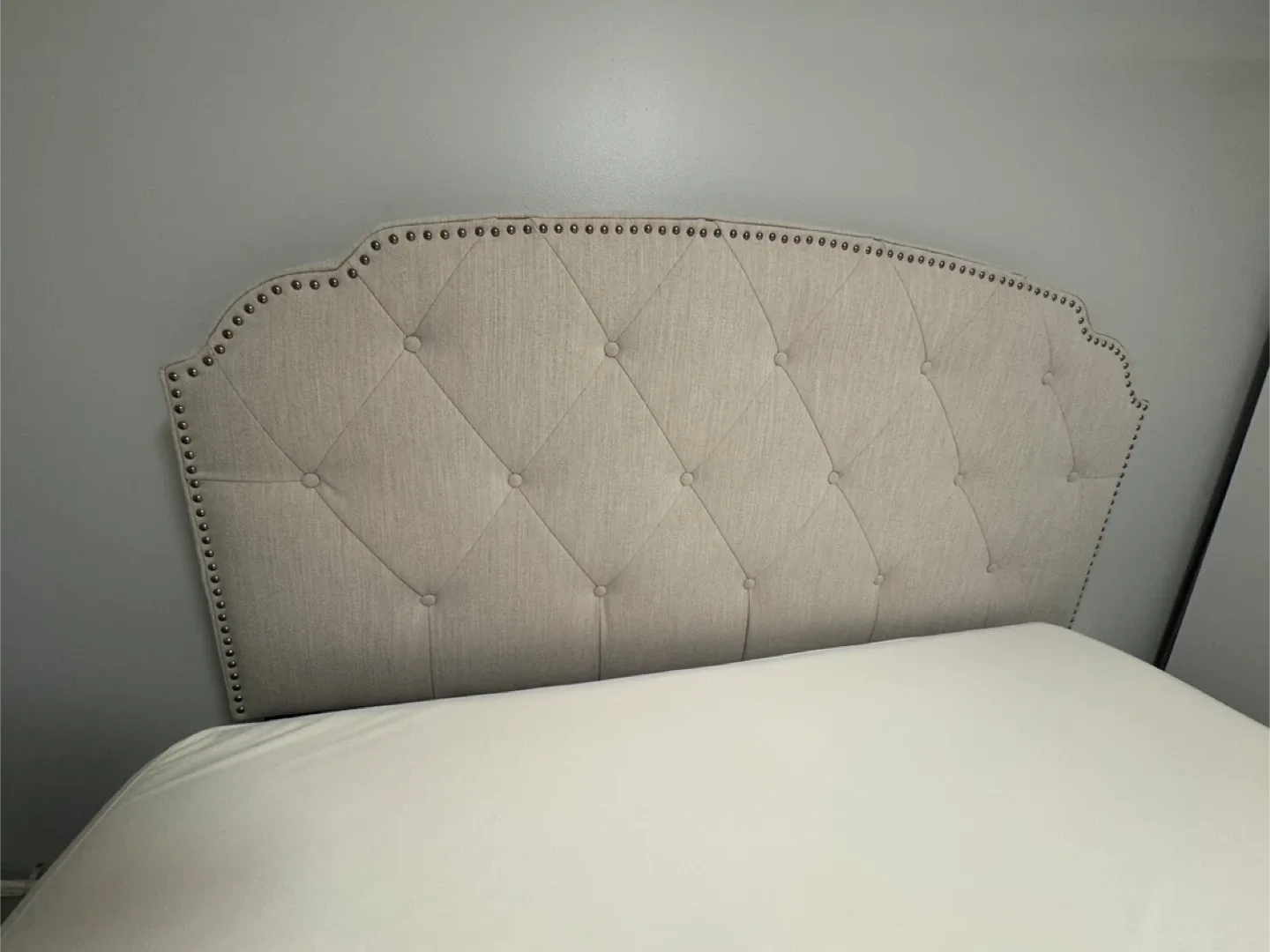 Upholstered Headboard - Beige, Nailhead Trim