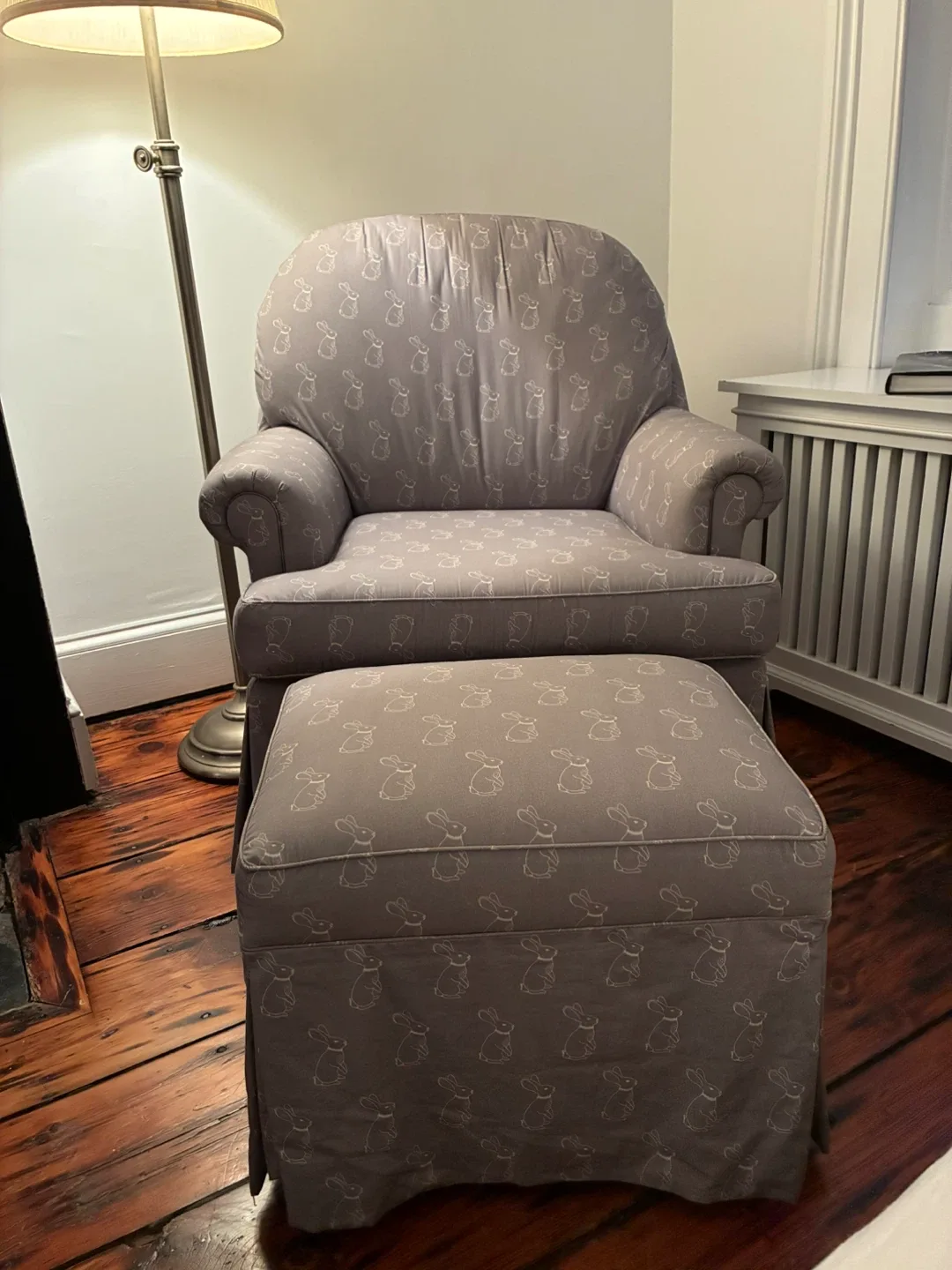 Armchair & Ottoman Set - Bunny Pattern