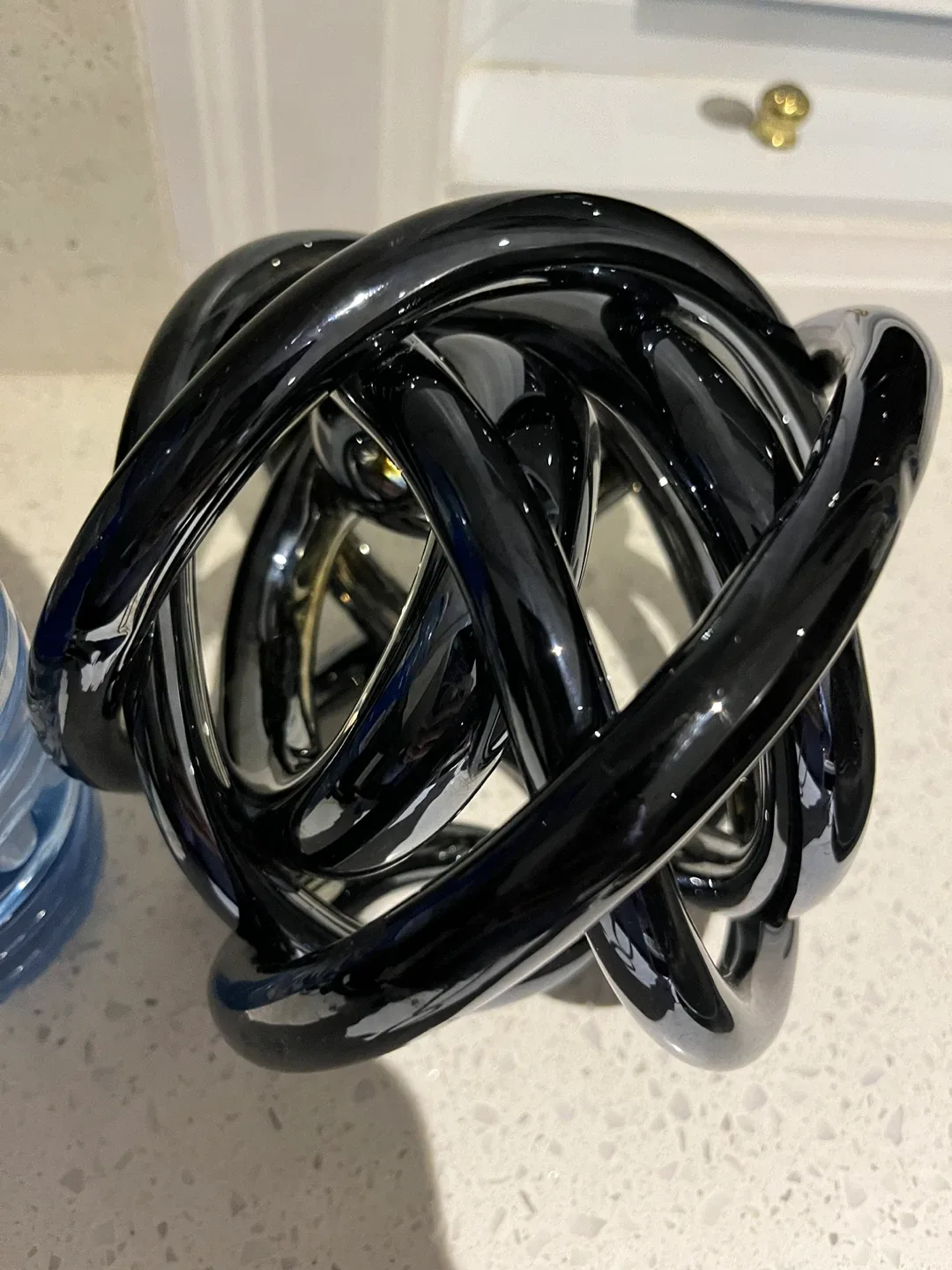 New Black glass Decorative Knot Sculpture image indicator(2)