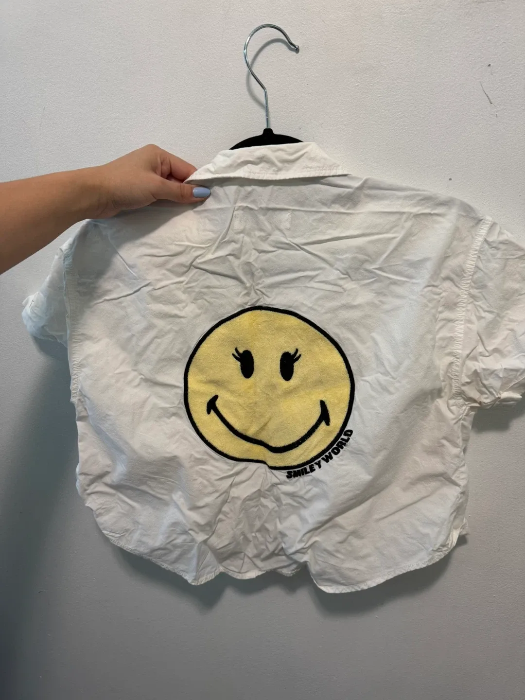 Zara Smiley World White Crop Top - Size 10 image indicator(3)