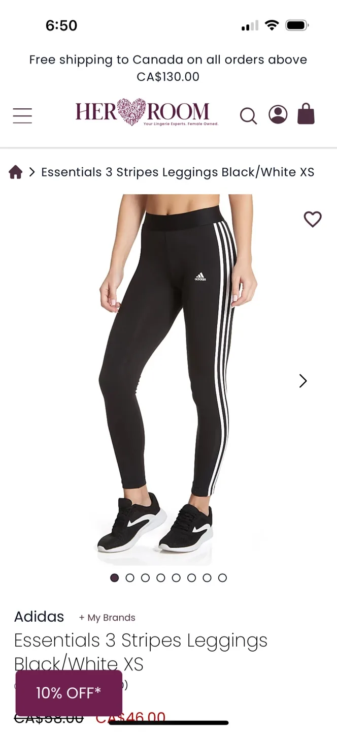 Adidas Essentials 3 Stripes Leggings  2XL