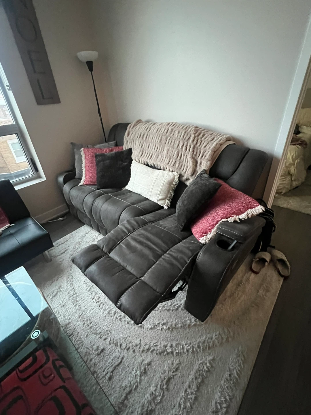 Reclining Sofa with Console - photo 2