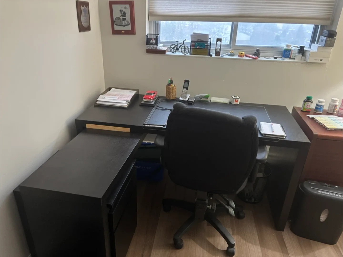 Black Desk with Drawers
