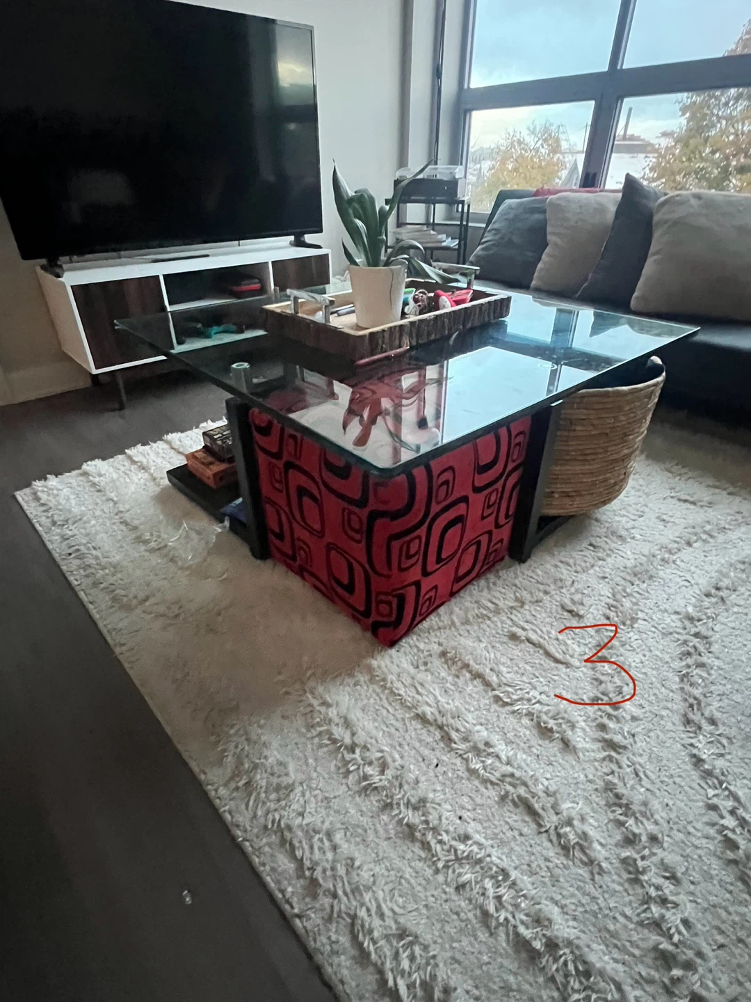 Glass top coffee table - photo 3
