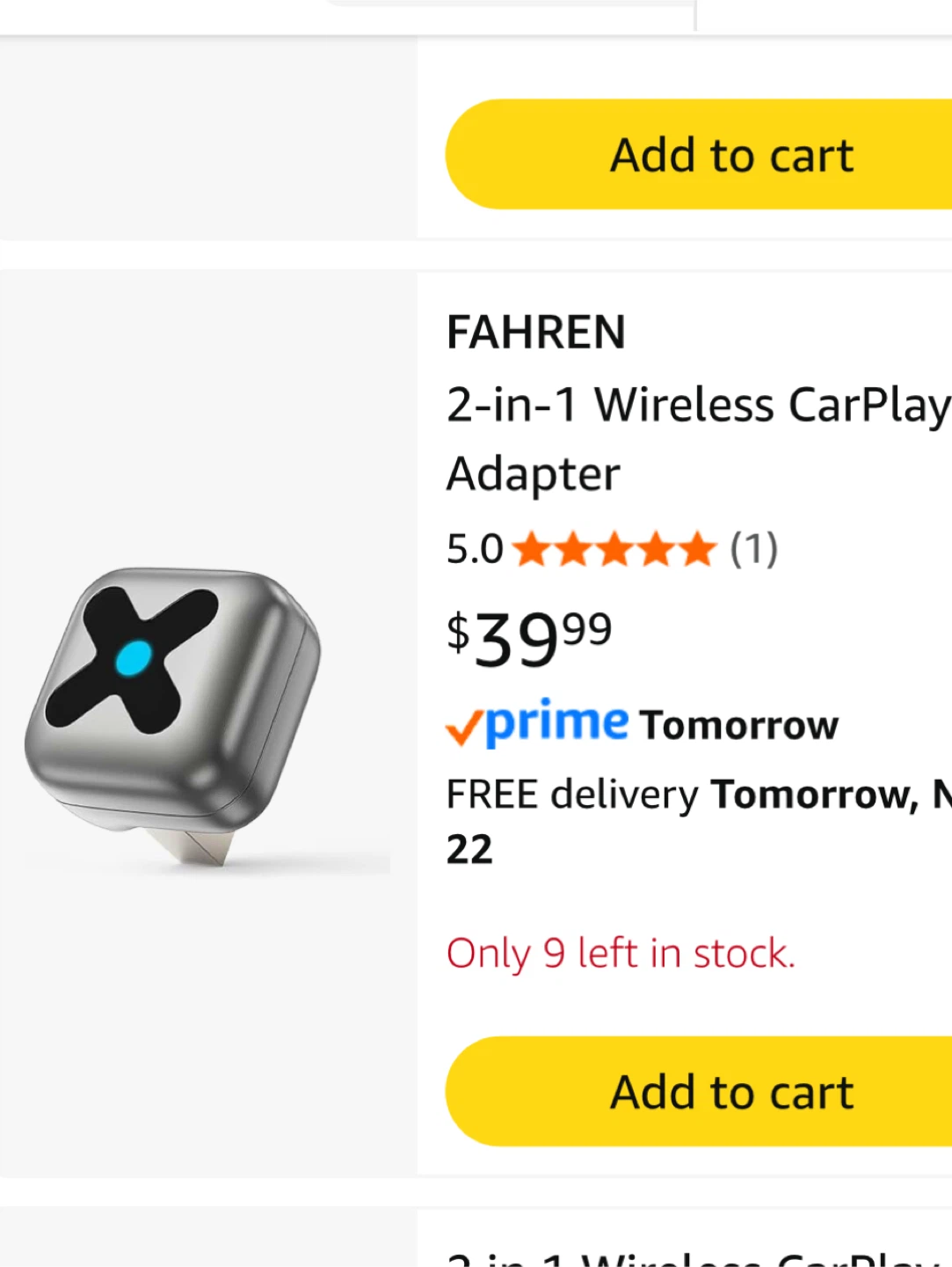 FAHREN 2-in-1 Wireless CarPlay Adapter