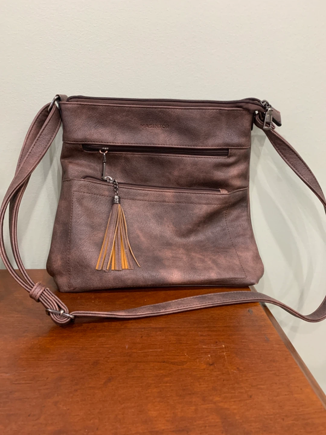 MASINTOR Brown Crossbody Bag