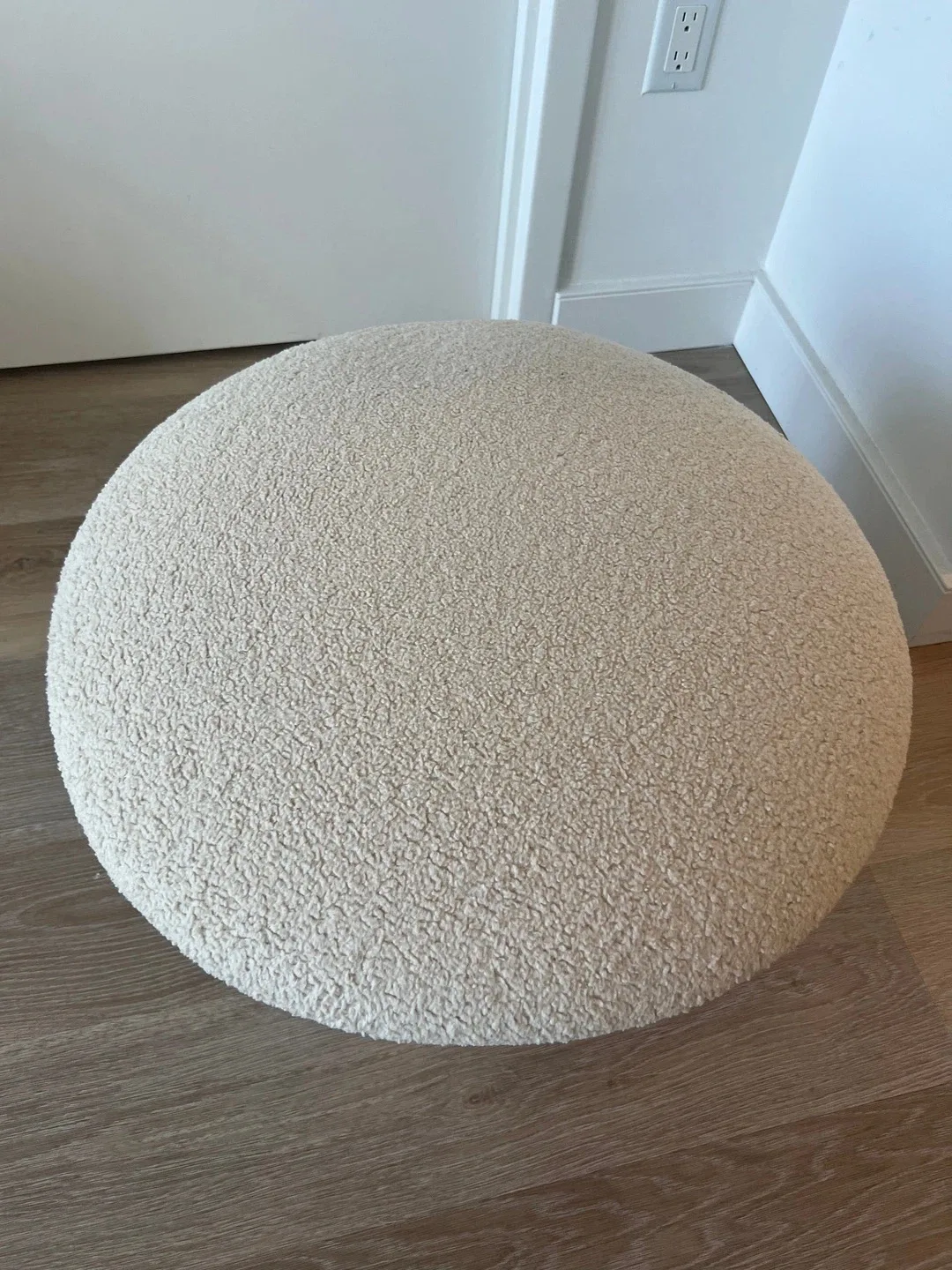 Cream Sherpa Mushroom Ottoman image indicator(3)