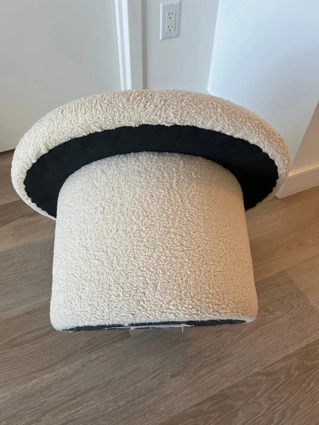 Cream Sherpa Mushroom Ottoman image indicator(2)