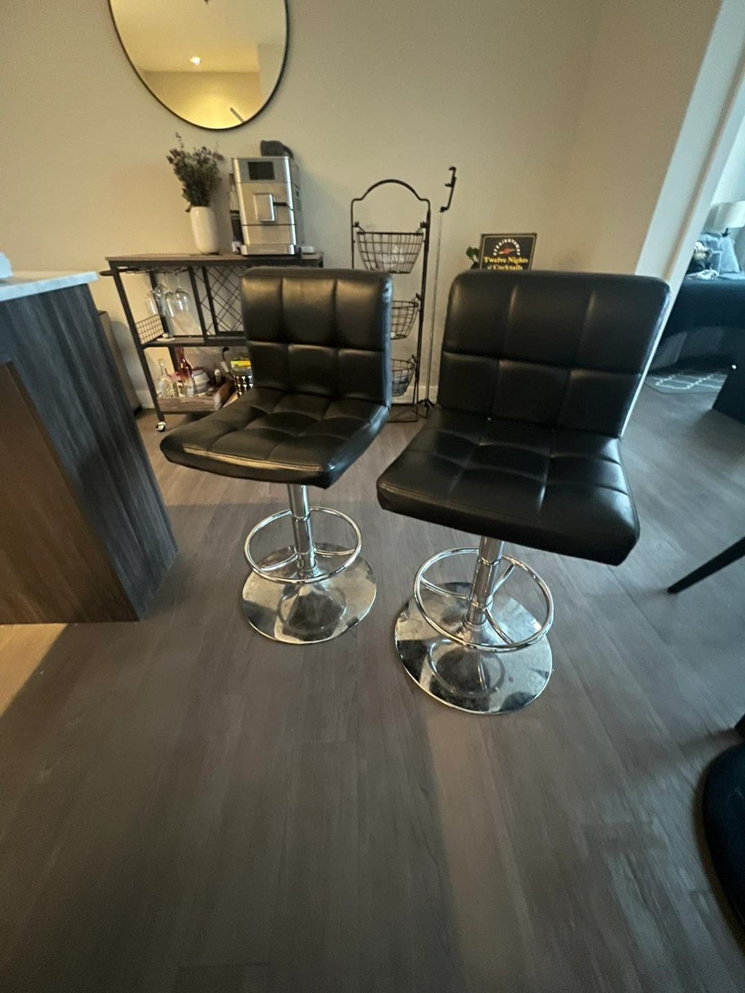 Pair of Black Bar Stools