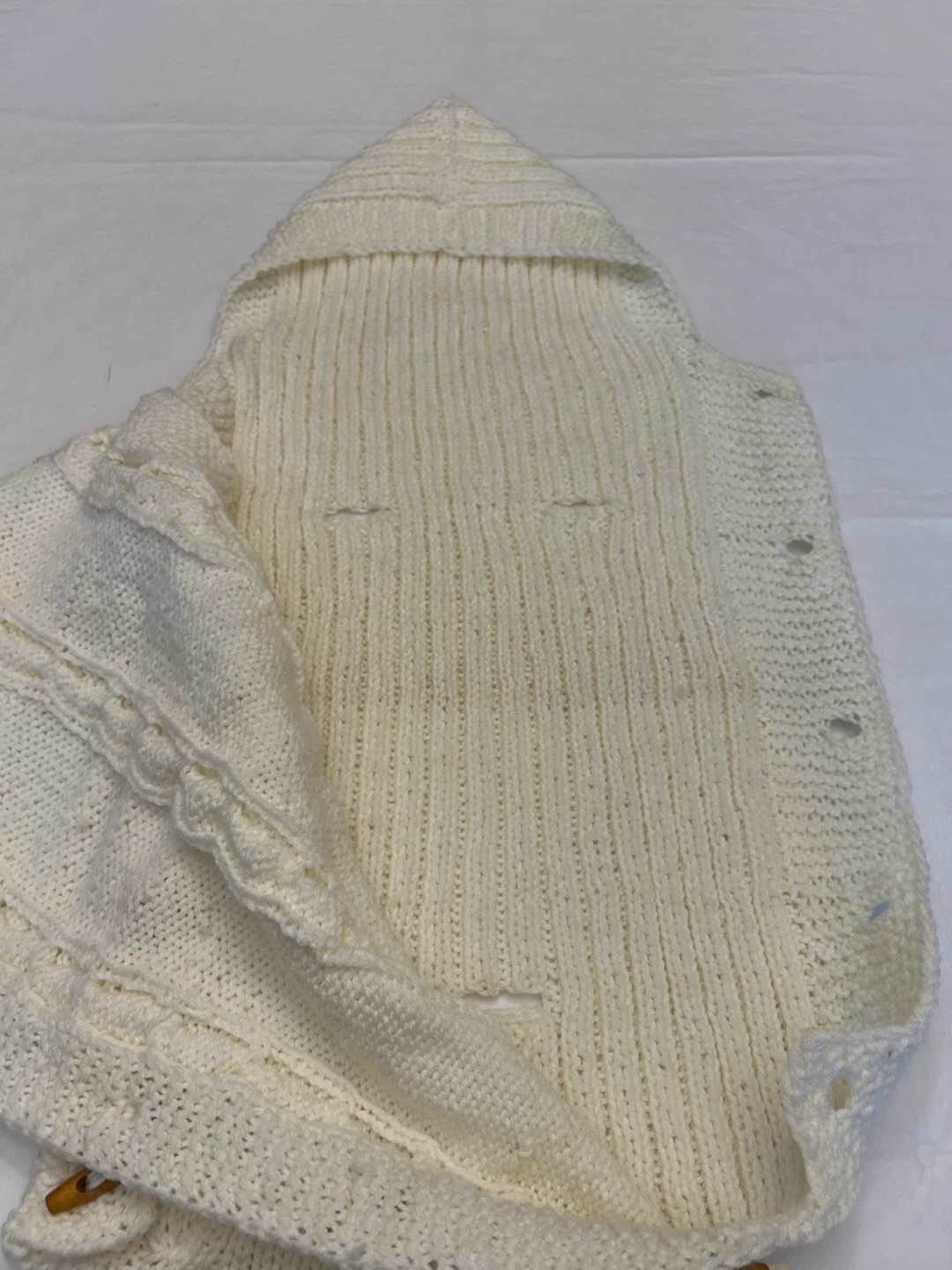Hand Knit Baby Sleeping Bag, Cream - photo 3