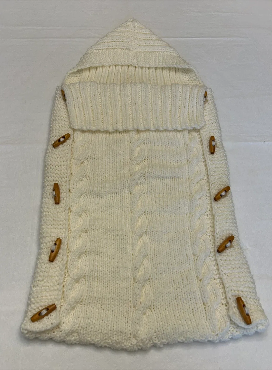 Hand Knit Baby Sleeping Bag, Cream