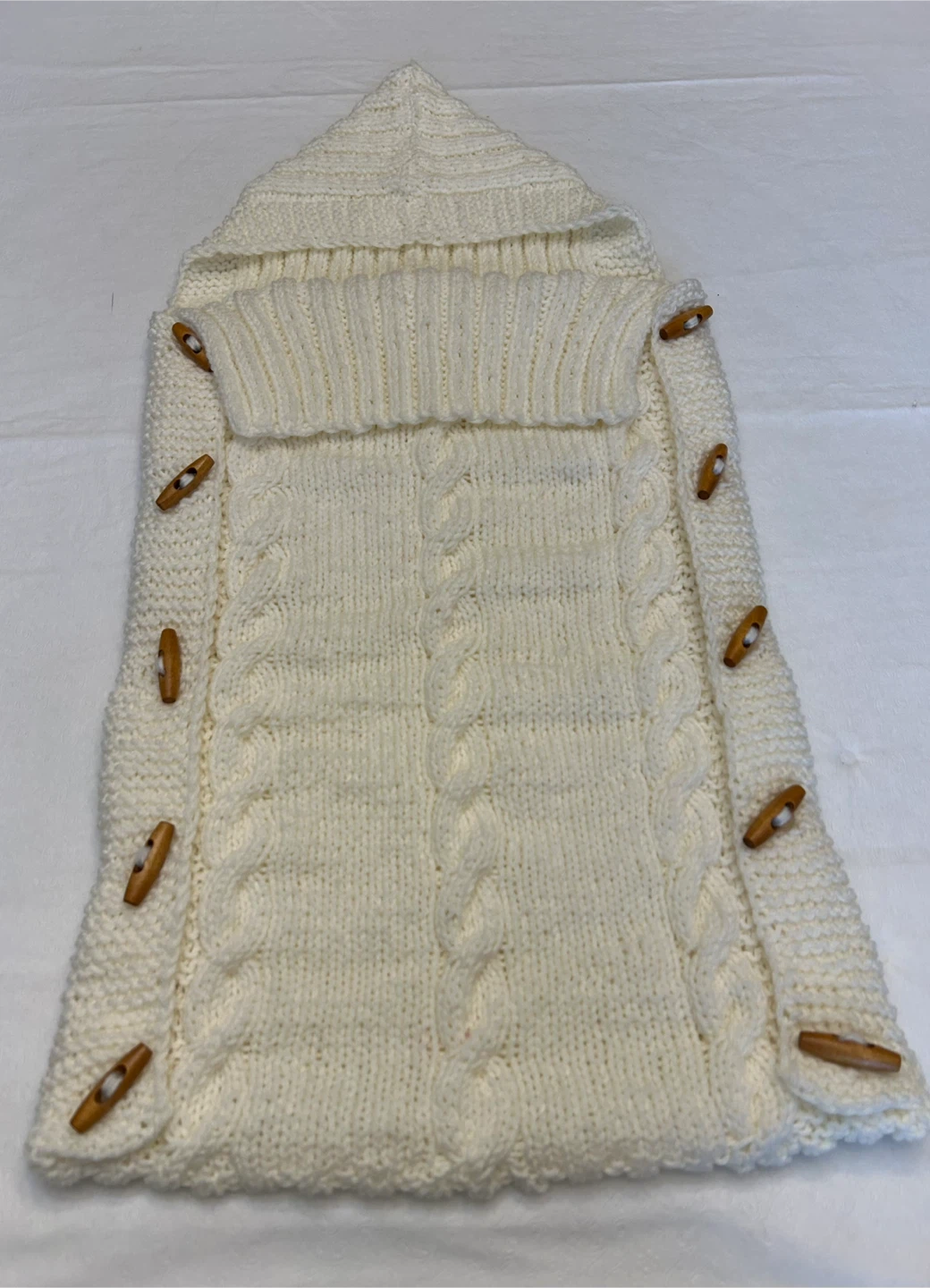 Hand Knit Baby Sleeping Bag, Cream - photo 2