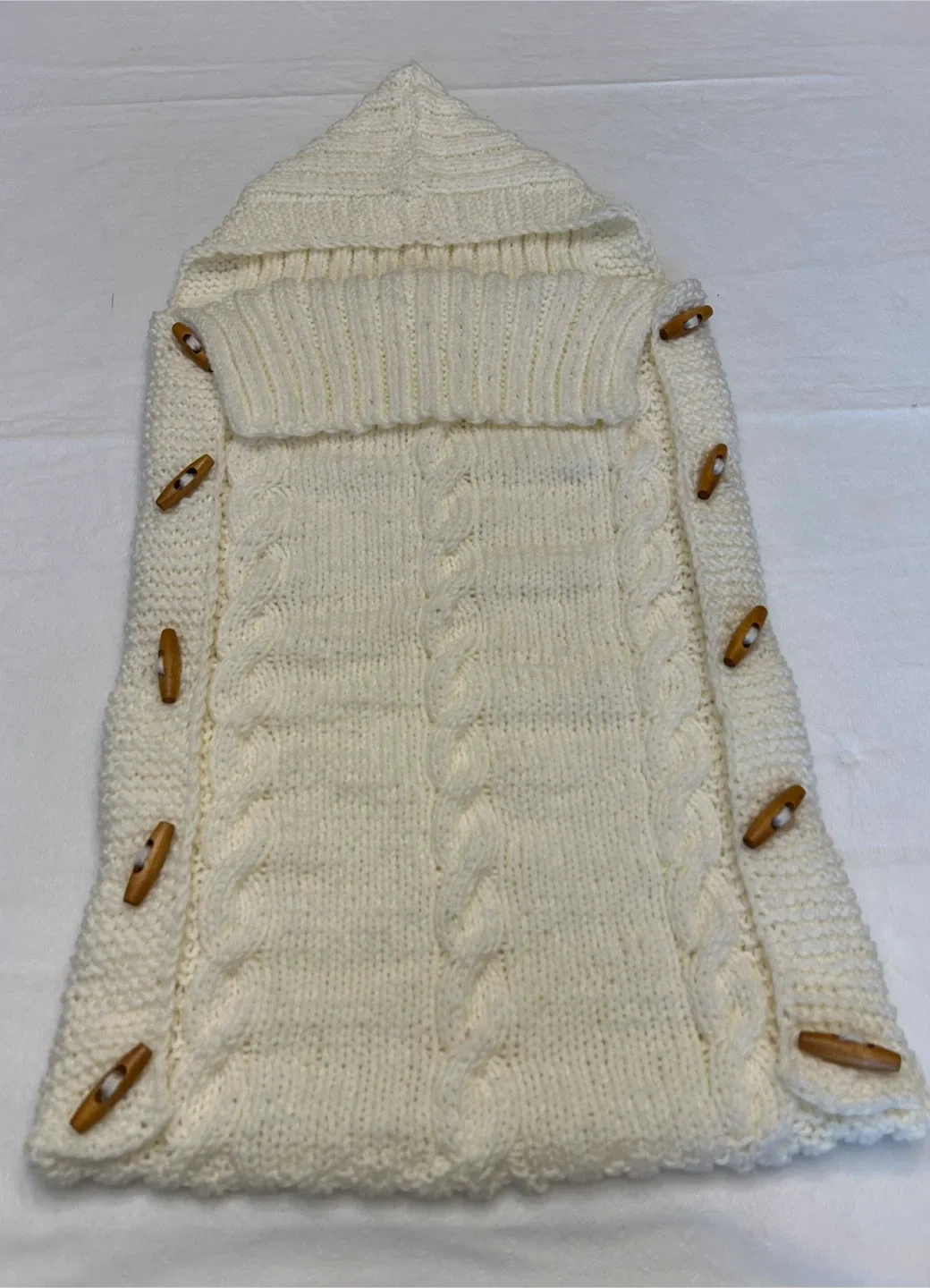 Hand Knit Baby Sleeping Bag, Cream image indicator(2)