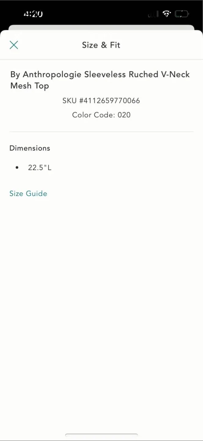 BNWT Anthropologie Sleeveless Ruched Mesh Top S image indicator(6)