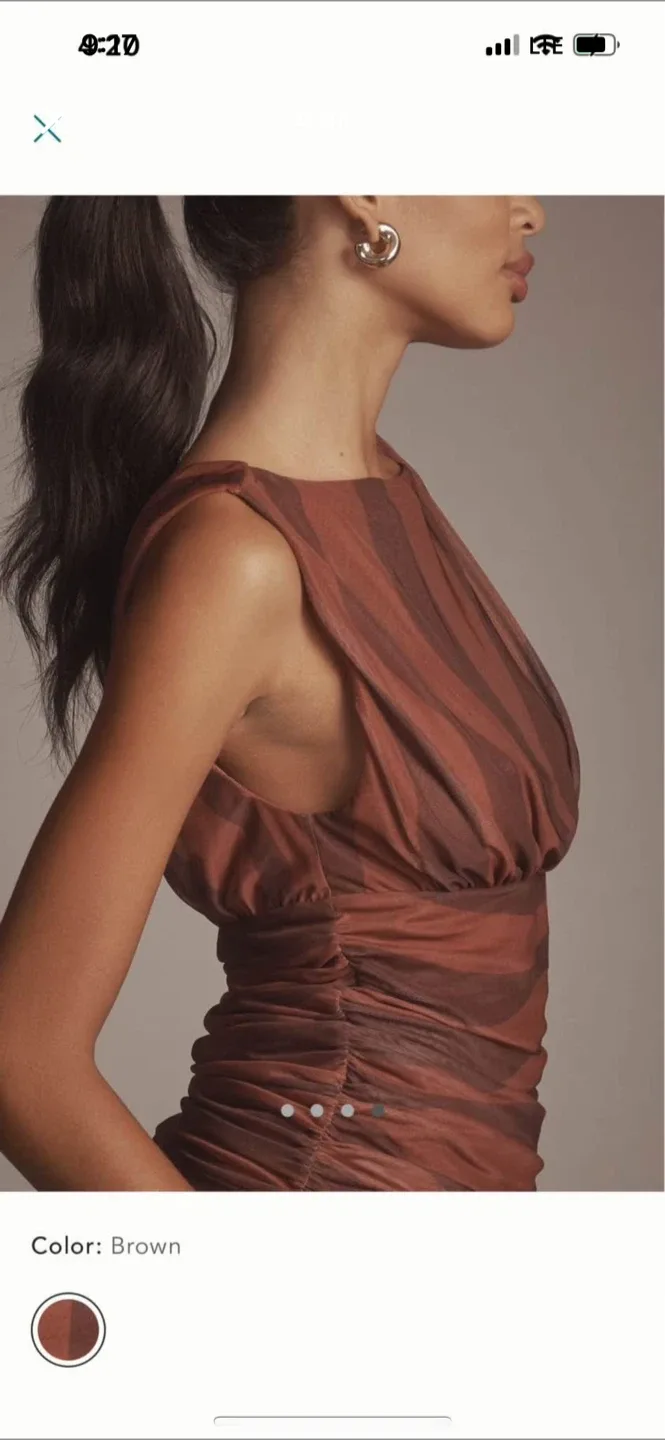 BNWT Anthropologie Sleeveless Ruched Mesh Top S image indicator(4)