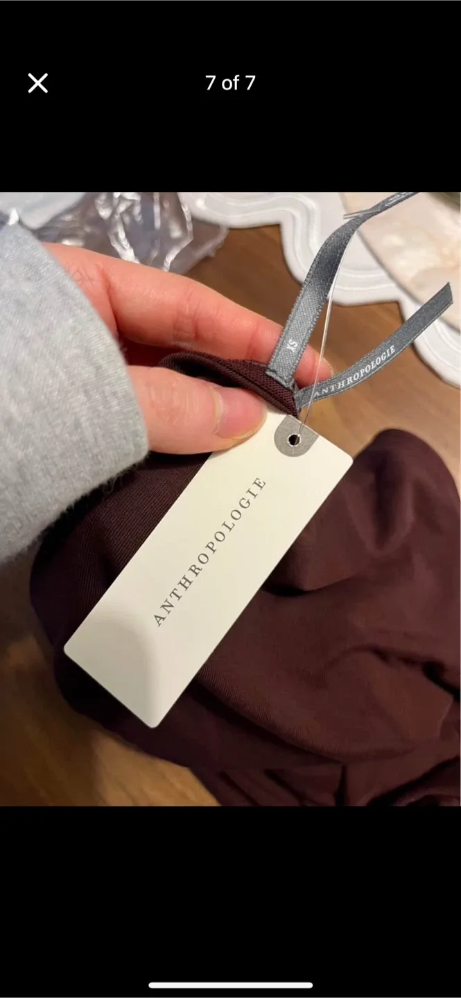 BNWT Anthropologie Ruched Neck Knit Dress XS image indicator(7)