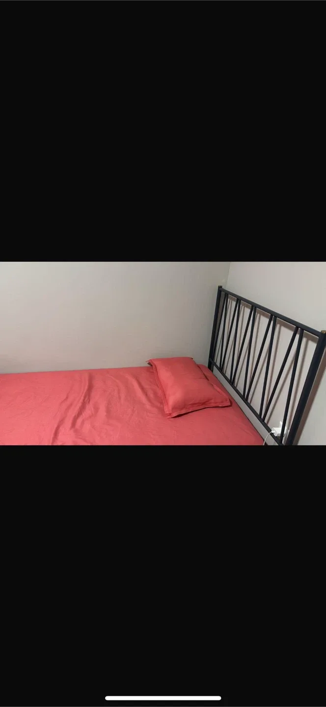 Black Metal Bed Frame and mattress