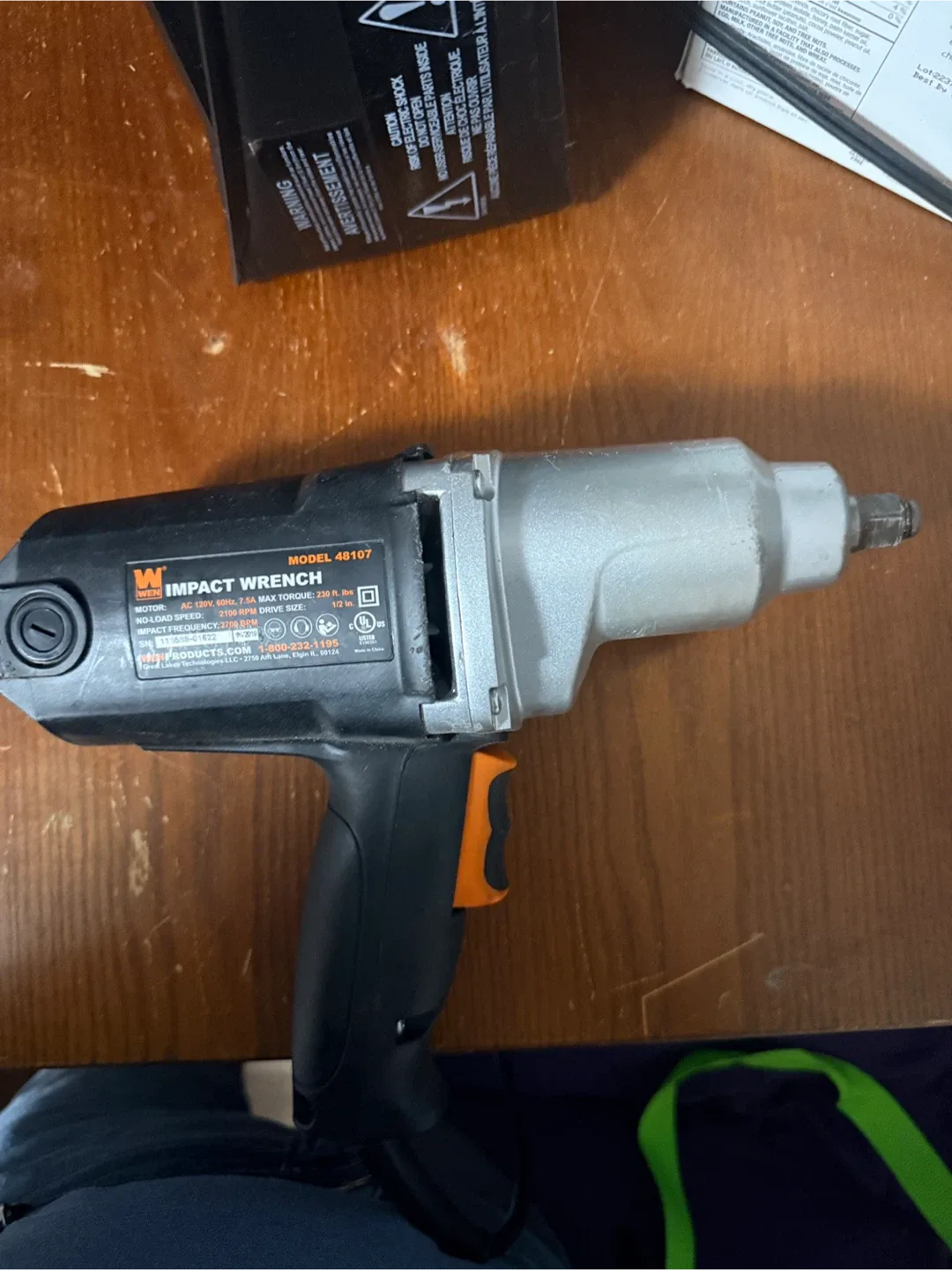 1/2” Drive Wen 48107 Electric Impact Wrench