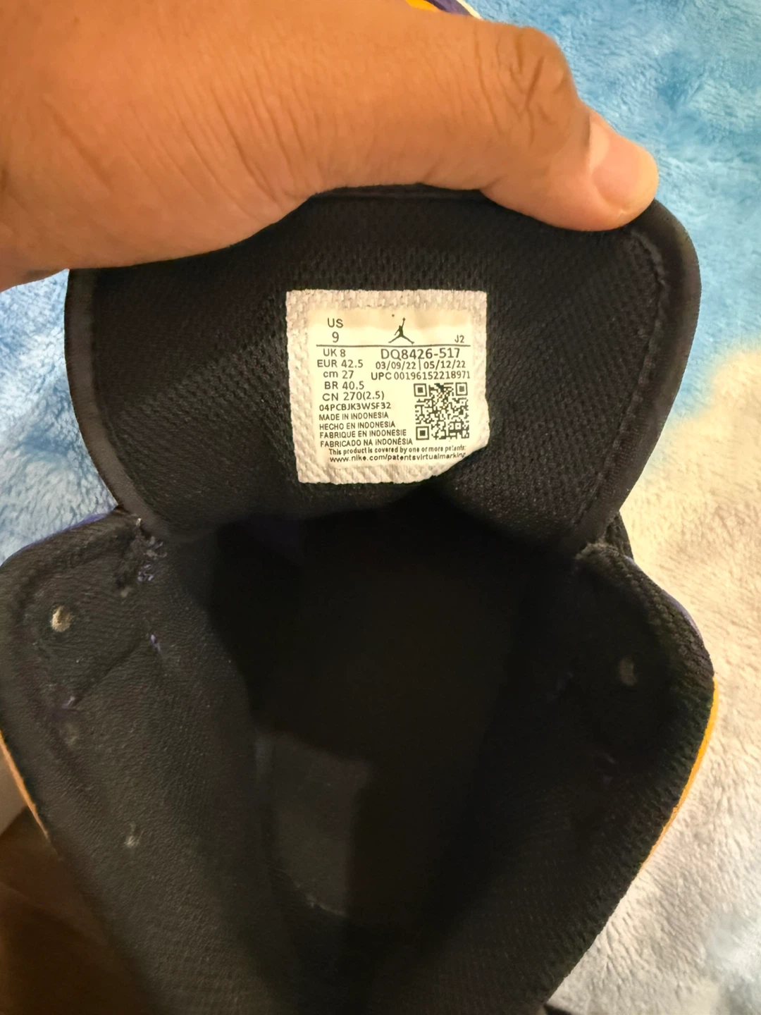 Nike Air Jordan 1 Mid Lakers Size 9 - photo 4