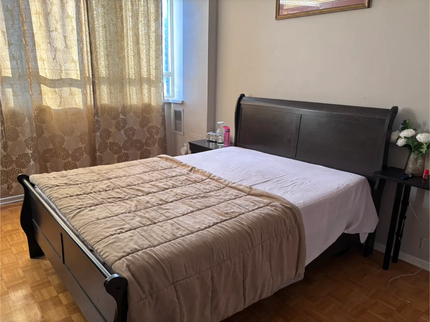 Queen Size Bed Frame - Dark Wood