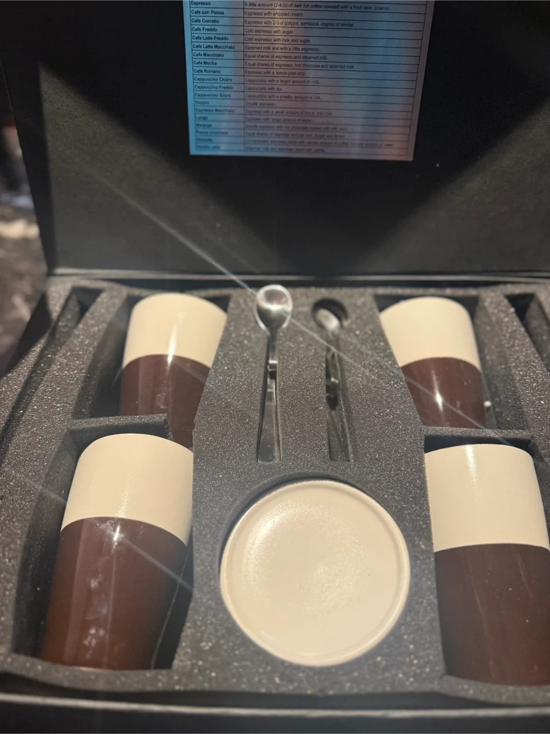 Latte Cup Set with Spoons & Saucer