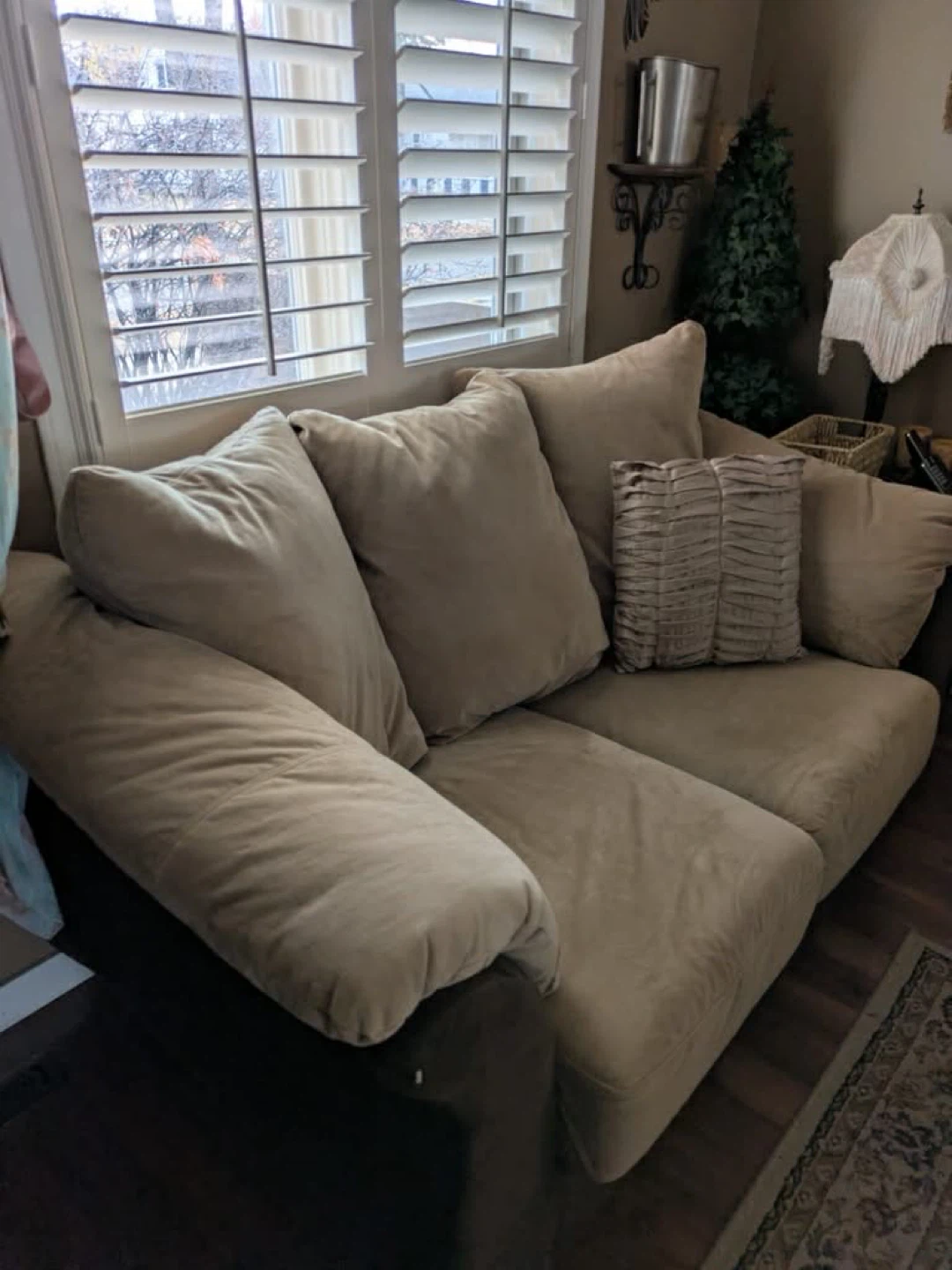 Brown and taupe Loveseat Sofa - photo 2