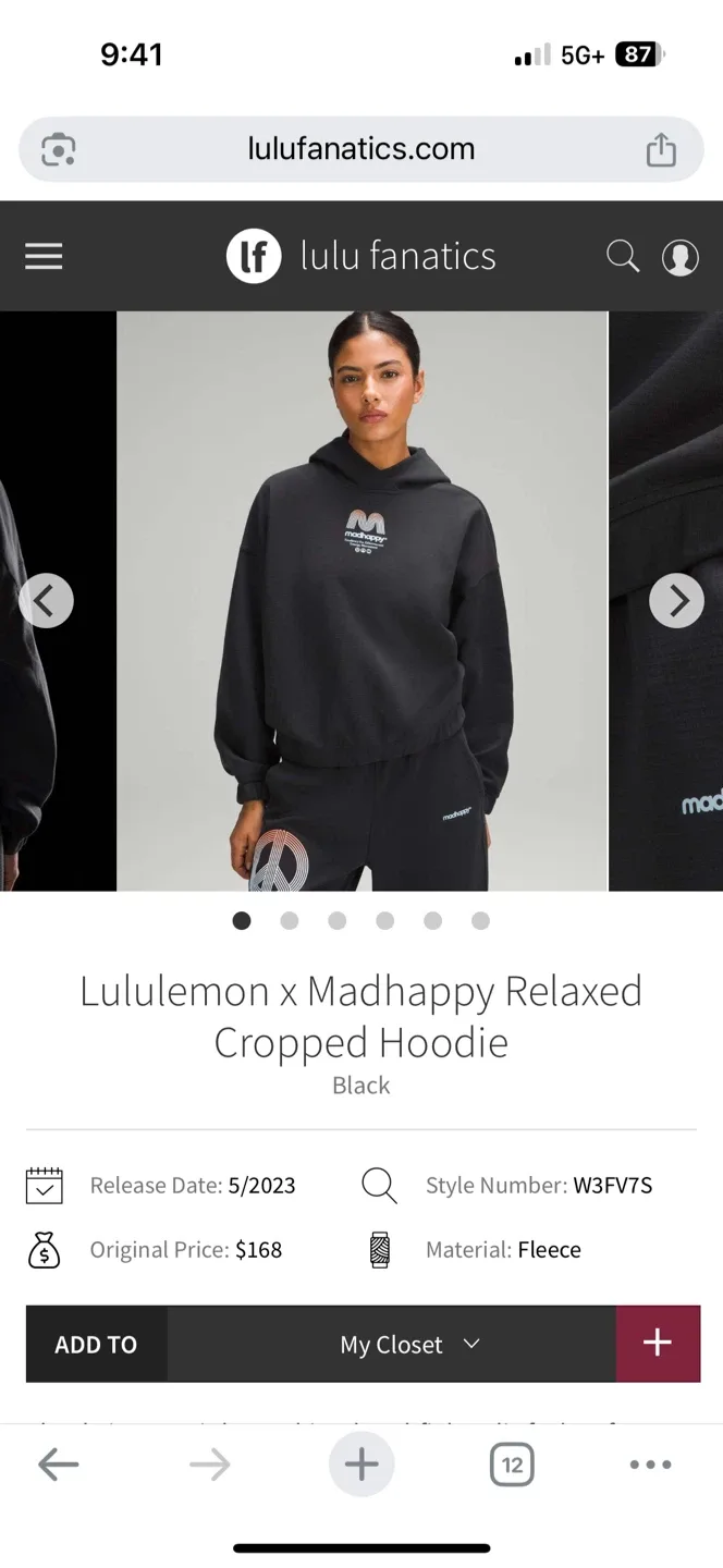 Lululemon Hoodie Madhappy Cropped  Size 14 or size XL image indicator(5)