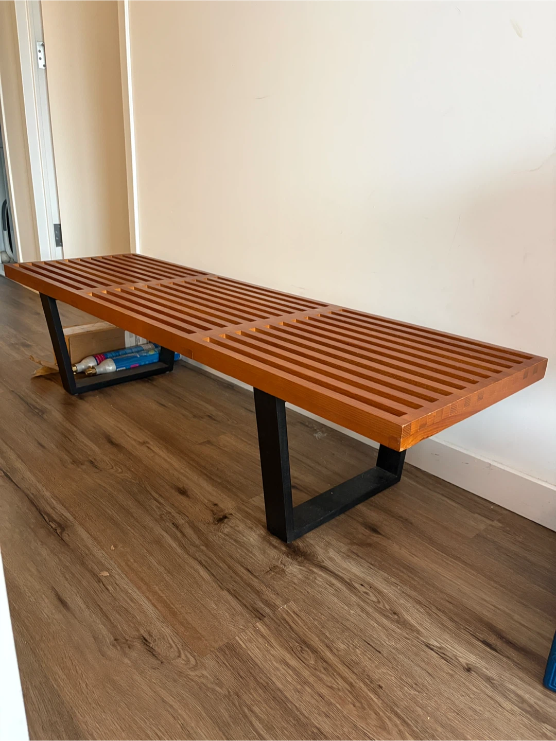 Nelson Style Platform Bench - Wood & Black