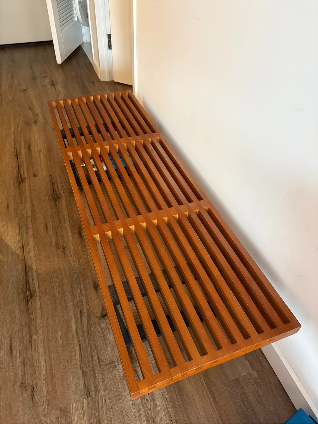 Nelson Style Platform Bench - Wood & Black - photo 2