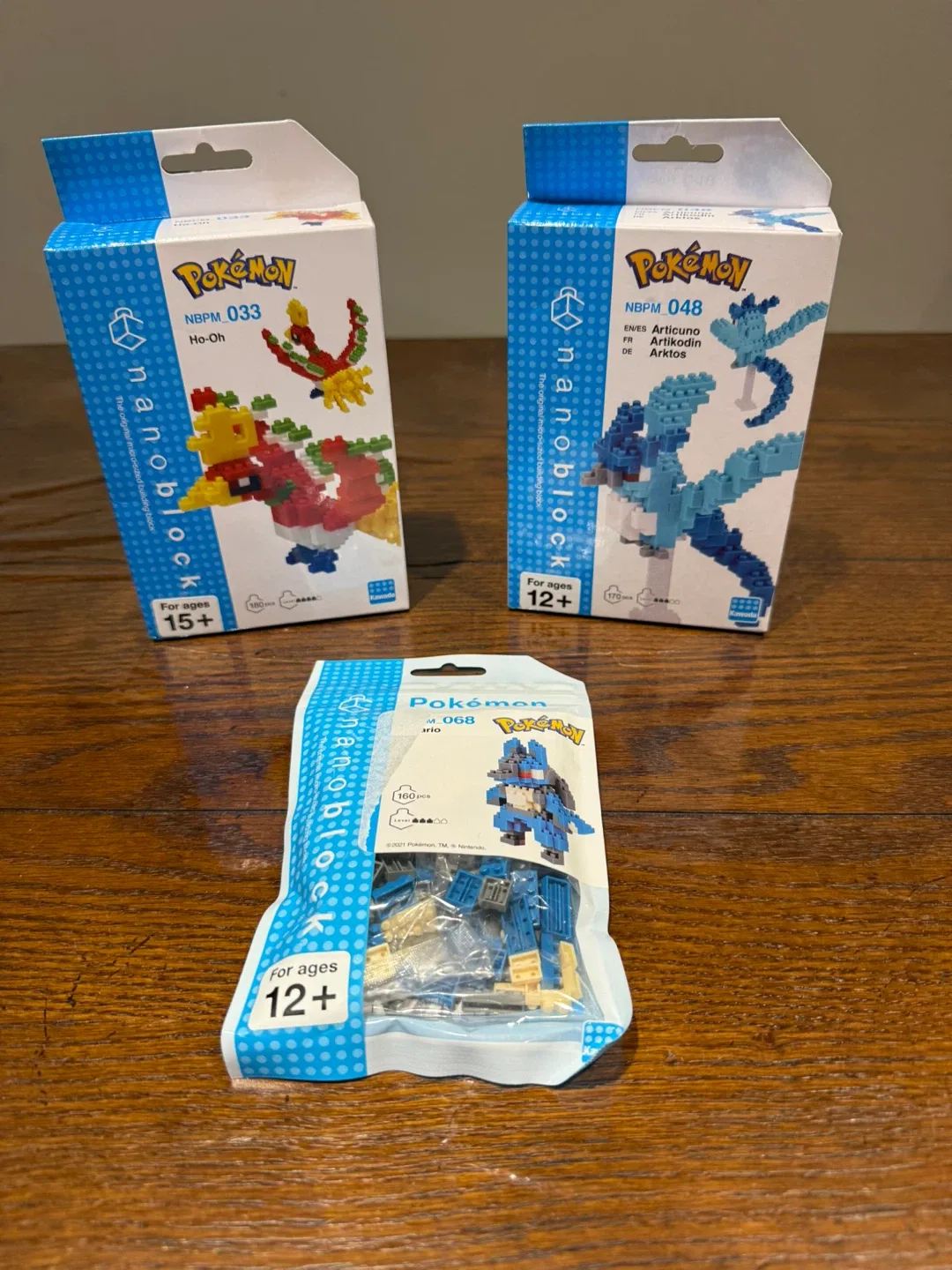 nanoblock Pokémon Ho-Oh, Articuno, Lucario