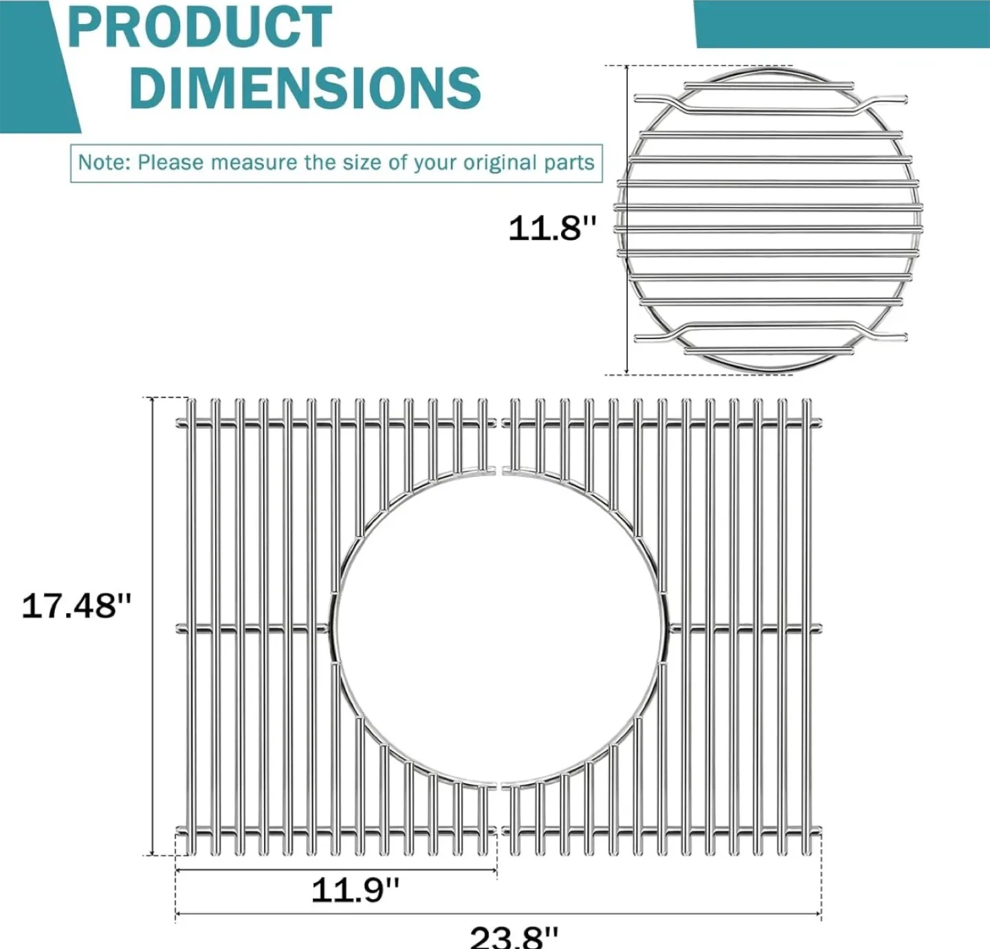 NEW SS Grill Grates for Weber Spirit/Genesis Models image indicator(2)