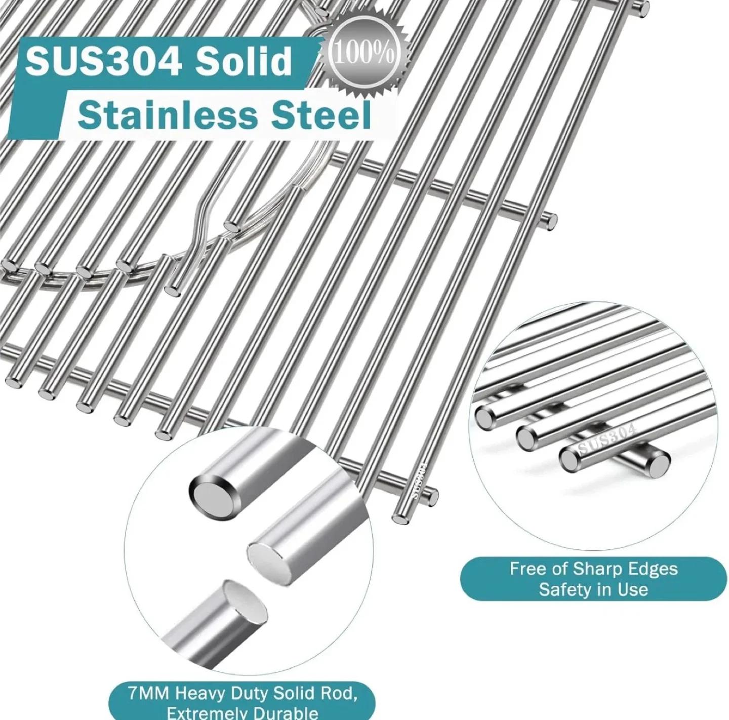 NEW SS Grill Grates for Weber Spirit/Genesis Models image indicator(4)