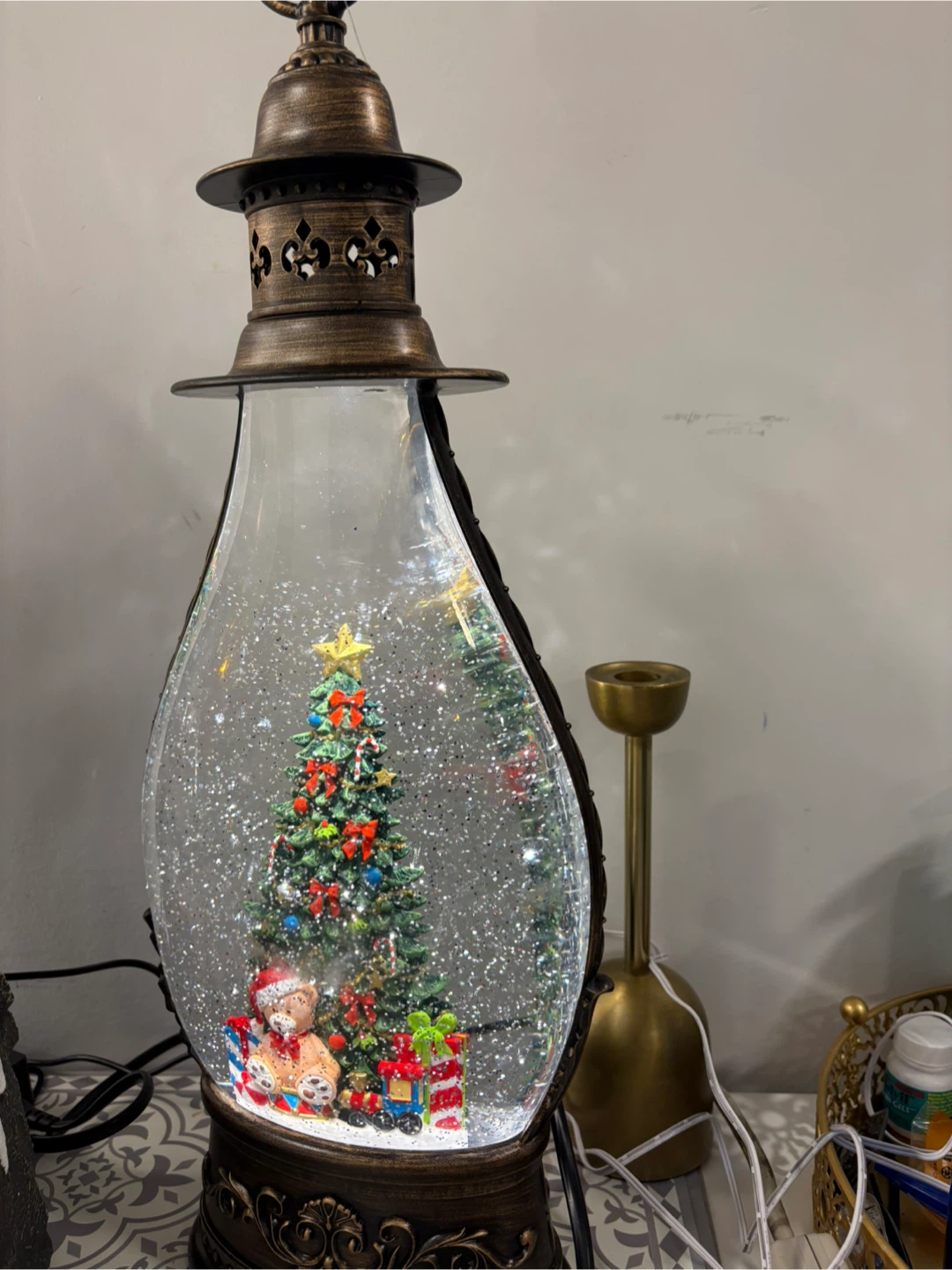Christmas Tree Snow Globe Lantern - photo 2