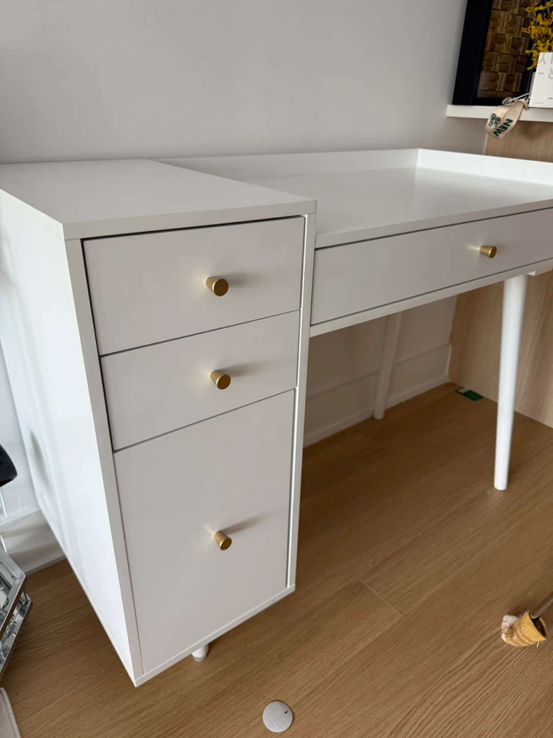 Nathan James White Desk with Drawers