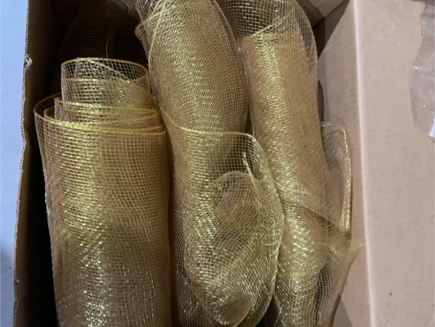 Gold Mesh Ribbon Rolls