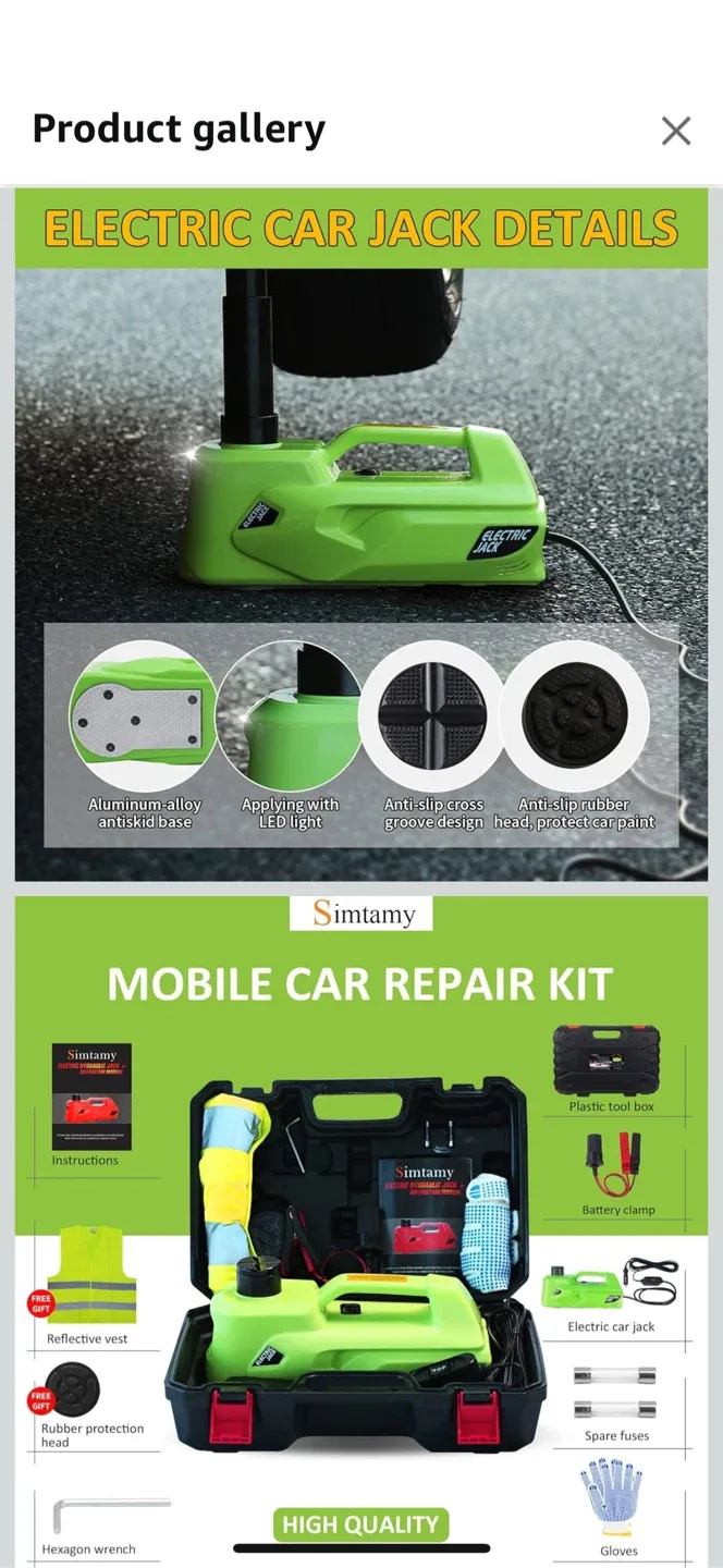 Simtamy Electric Car Jack Mobile Repair Kit image indicator(3)