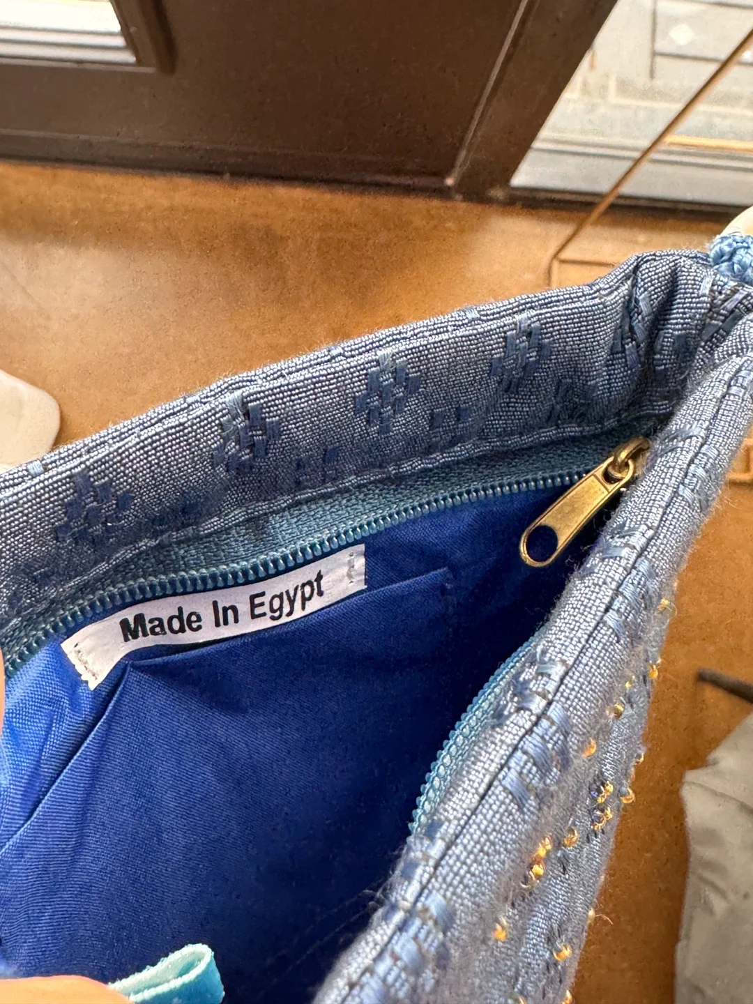 Handmade Beaded Blue Purse - Made in Egypt image indicator(3)