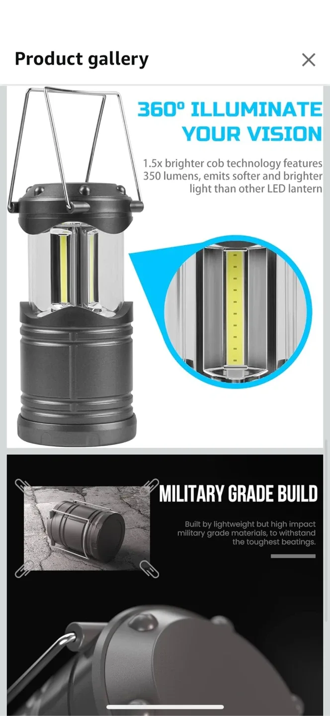 Collapsible LED Camping Lantern - 360° Lighting image indicator(3)