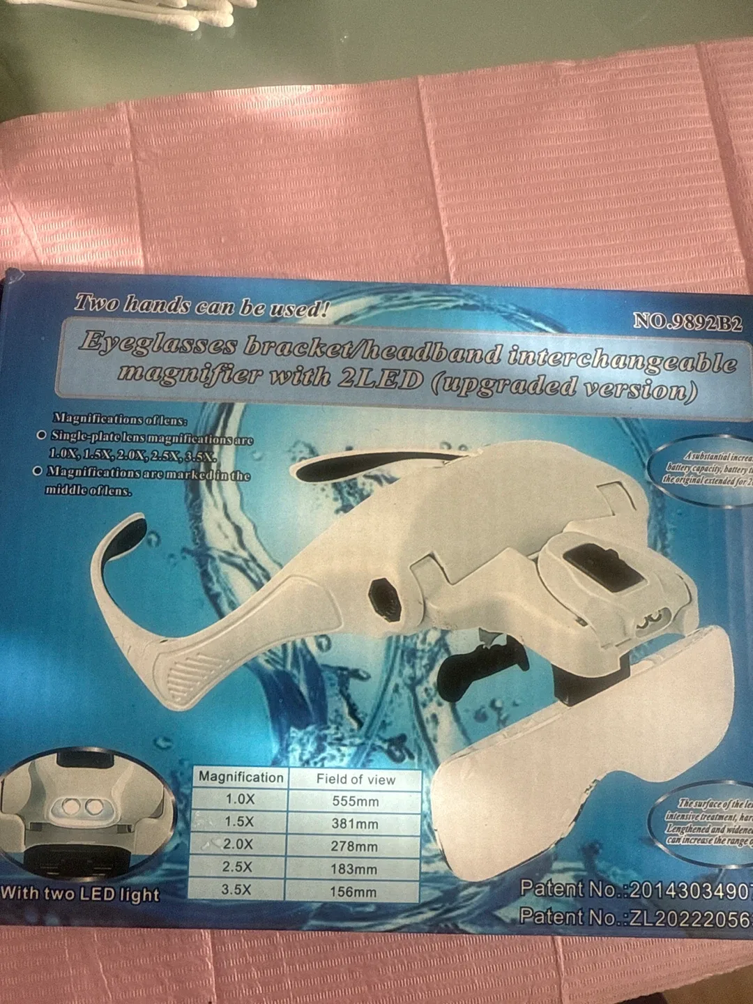 Eyeglasses Bracket/Headband Magnifier with 2LED