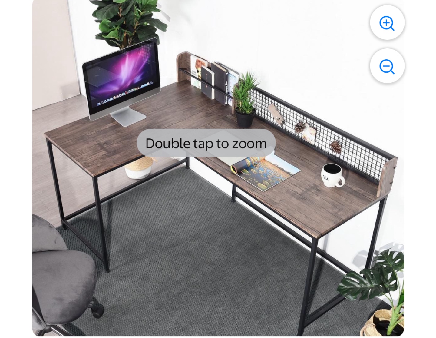 L-Shaped Corner Desk with Metal Frame - photo 3