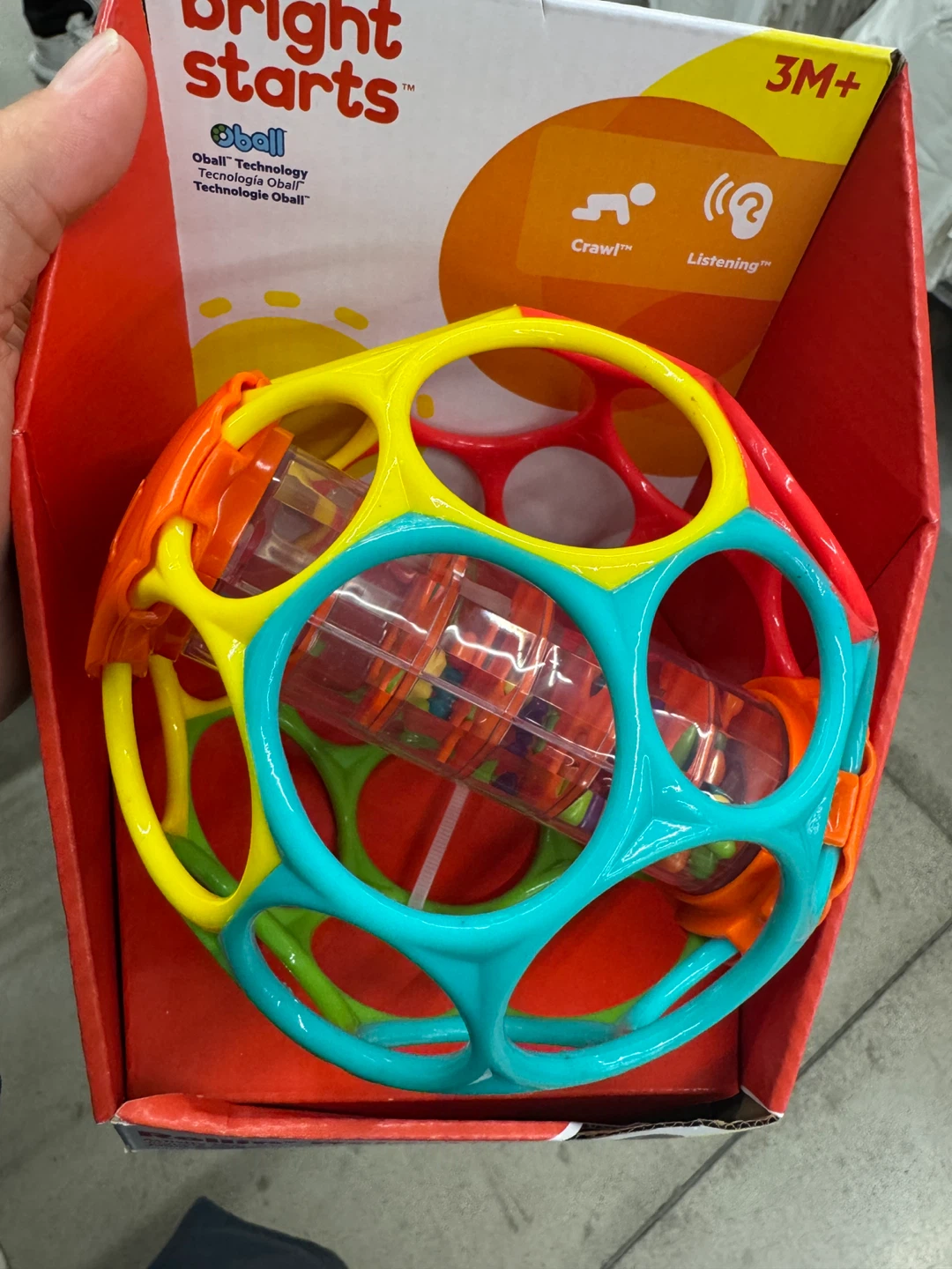 Bright Starts Oball Rollin' Rainstick Rattle - New