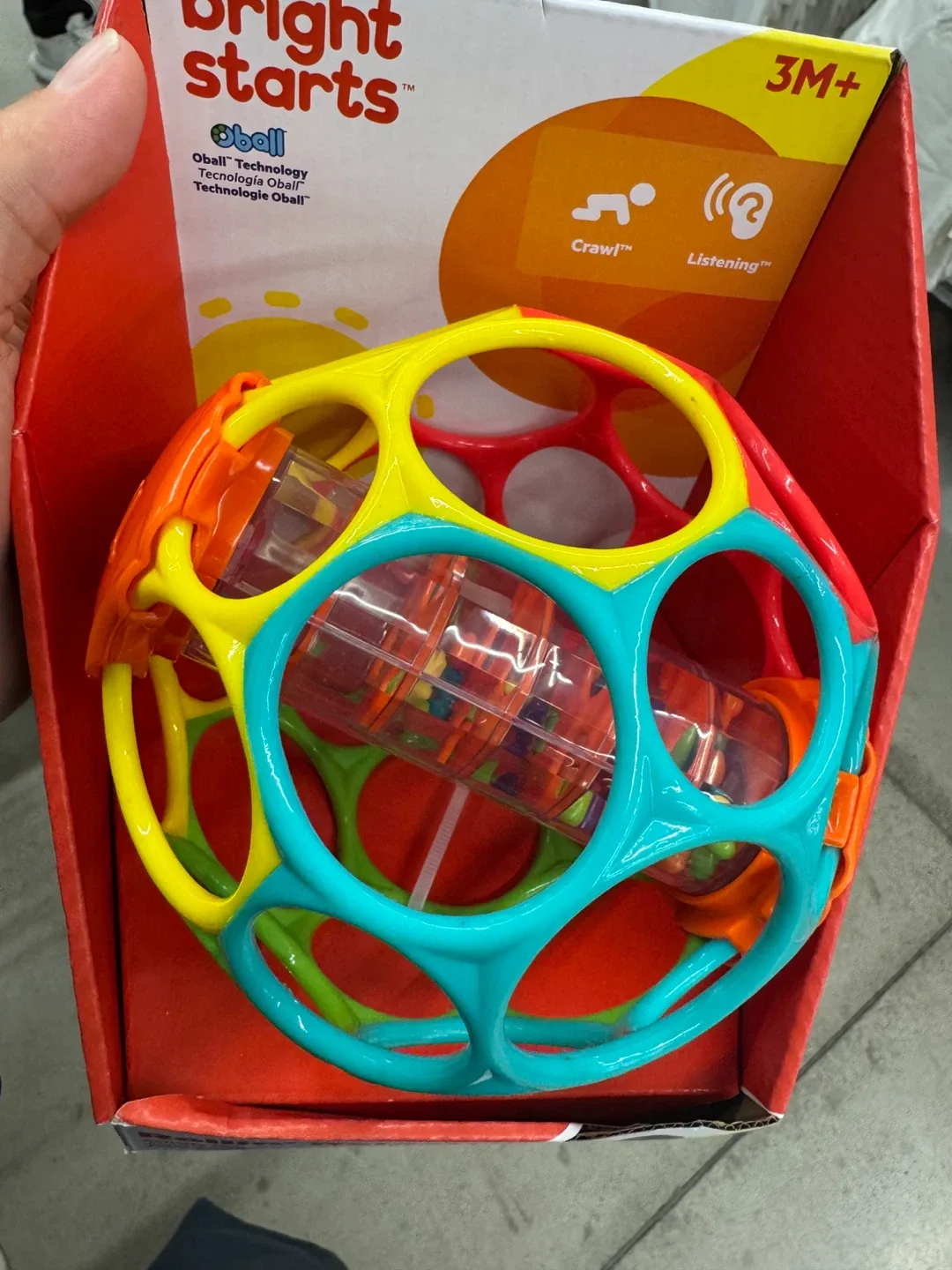 Bright Starts Oball Rollin' Rainstick Rattle - New