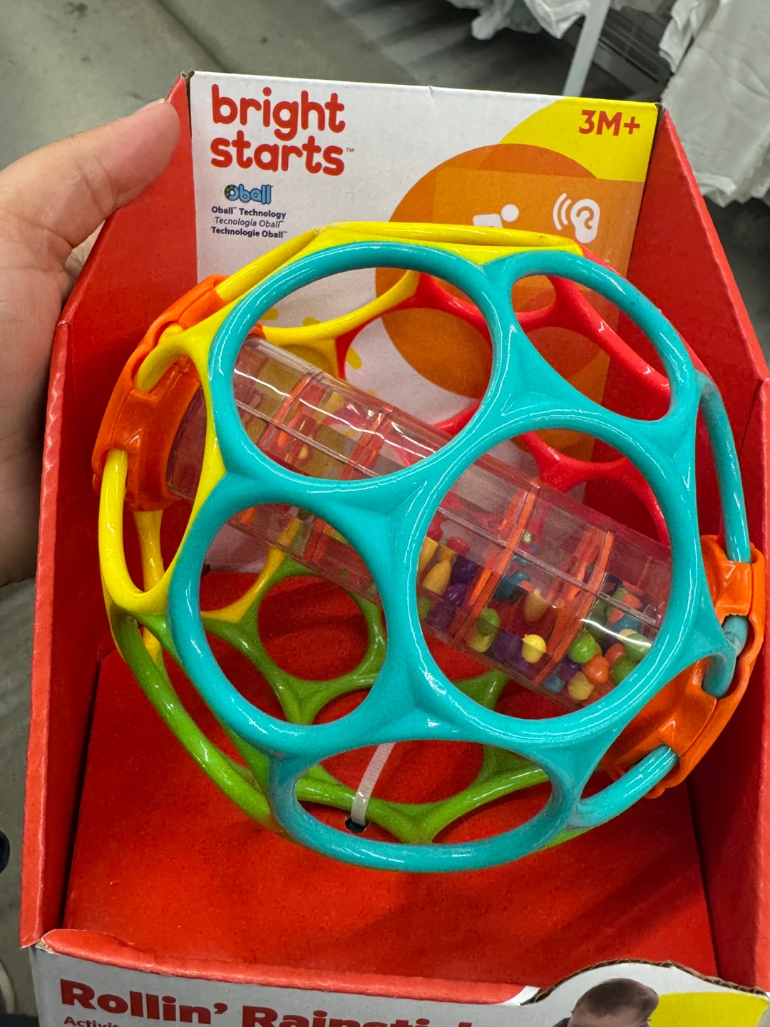 Bright Starts Oball Rollin' Rainstick Rattle - New - photo 2