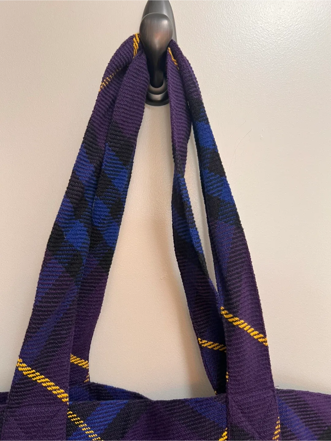Burberry Purple Plaid Tote Bag image indicator(5)