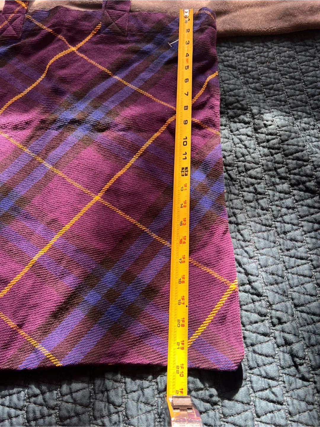 Burberry Purple Plaid Tote Bag image indicator(4)