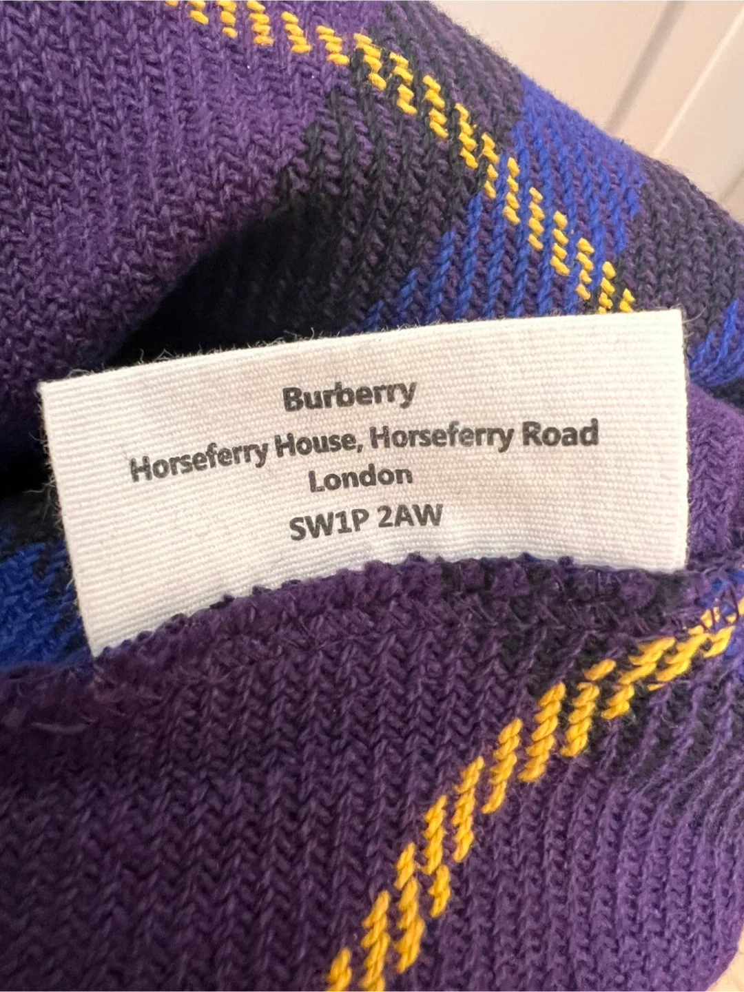 Burberry Purple Plaid Tote Bag image indicator(8)