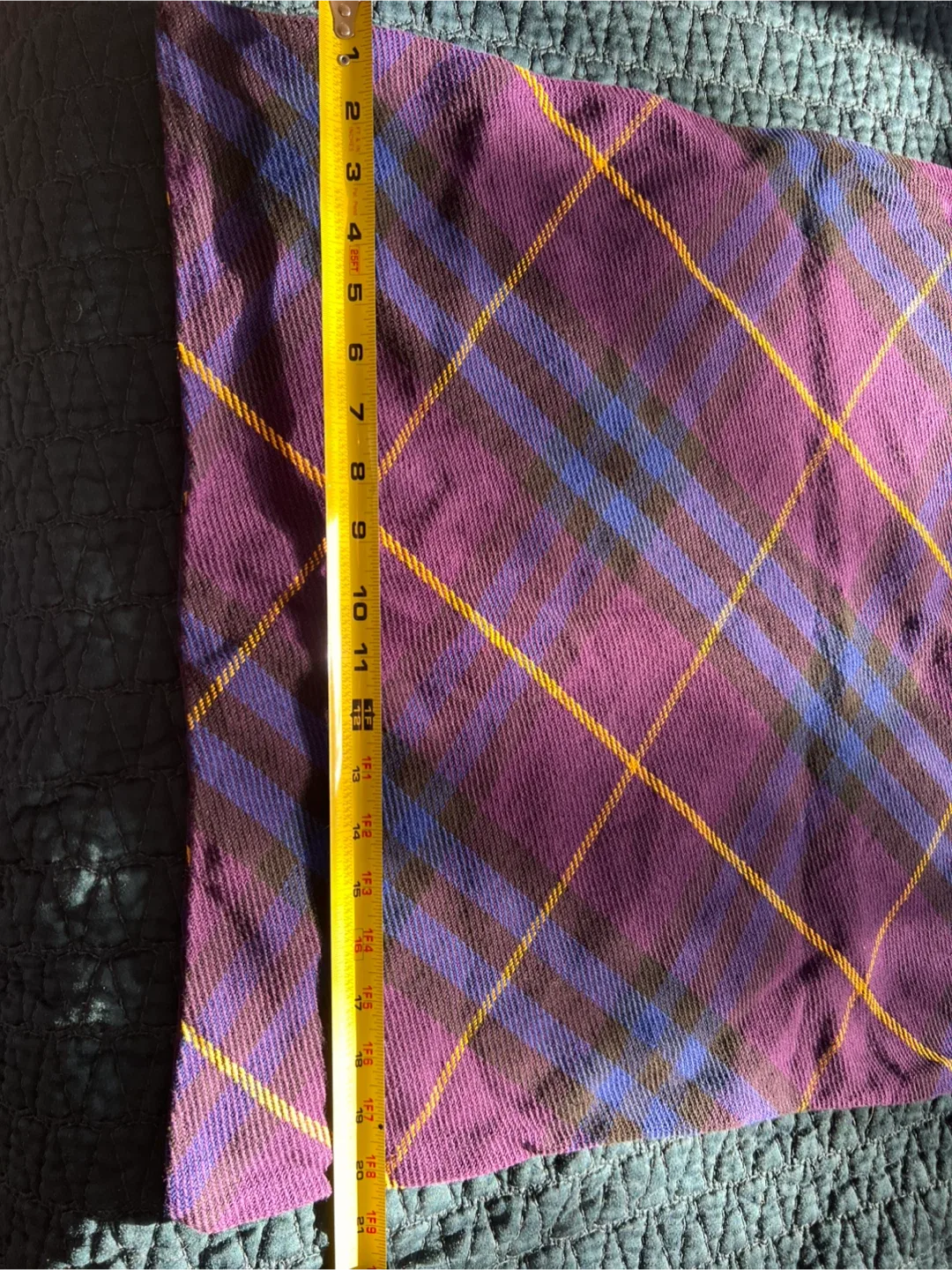 Burberry Purple Plaid Tote Bag image indicator(9)