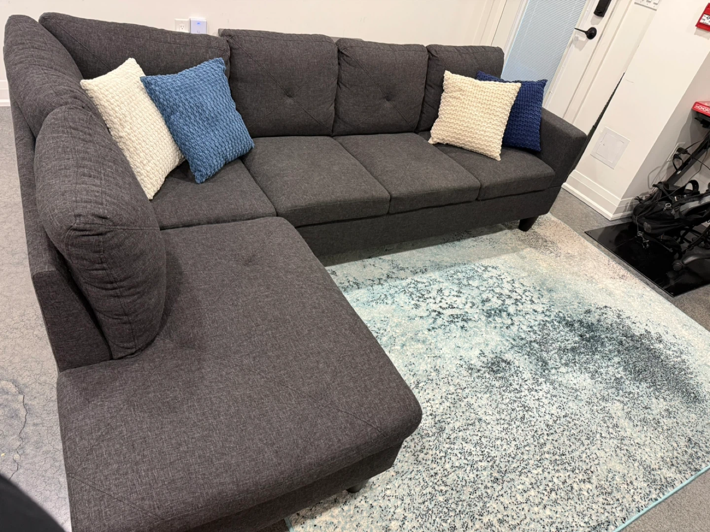 Dark Grey Sectional Sofa - photo 3